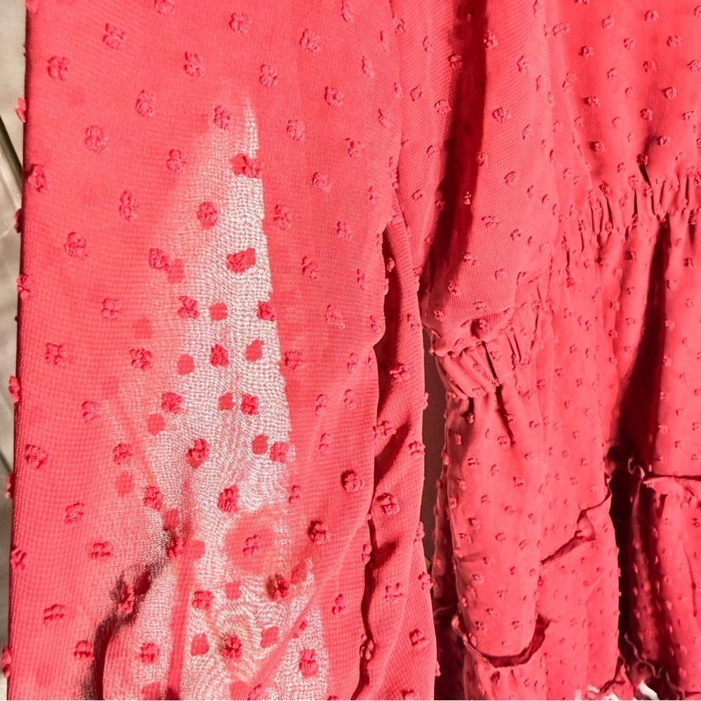 BTFBM Burgundy Swiss Dot Ruffle Dress NWT Size XXL - Picture 6 of 7